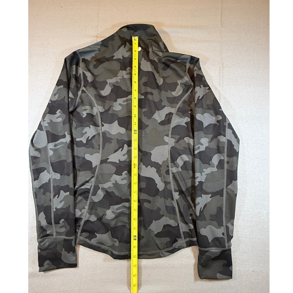 Yogalicious Lux Women Camo Full Zip Athletic Jacket Gray Black Size L Thumbholes - Picture 6 of 6